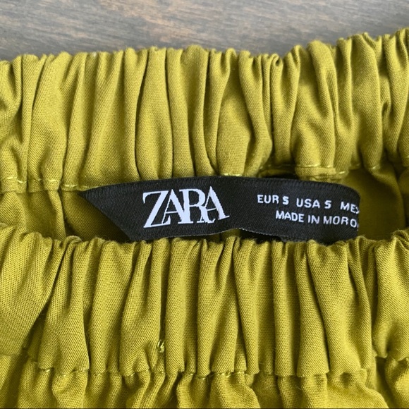 ZARA CROPPED POPLIN TOP Olive Color S - Picture 4 of 6